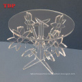 8Inches Flower Shaped Crystal Display Clear Acrylic Wedding Cake Stand